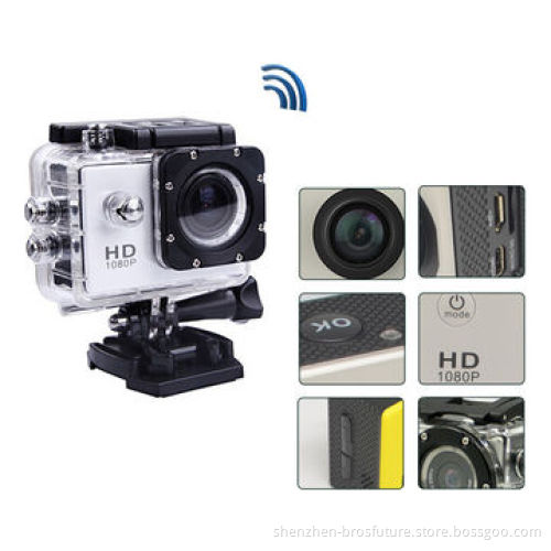 Helmet WiFi Mini Camcorders, FHD1080P at 30fps 1.5" LCD Screen, Waterproof, 60m